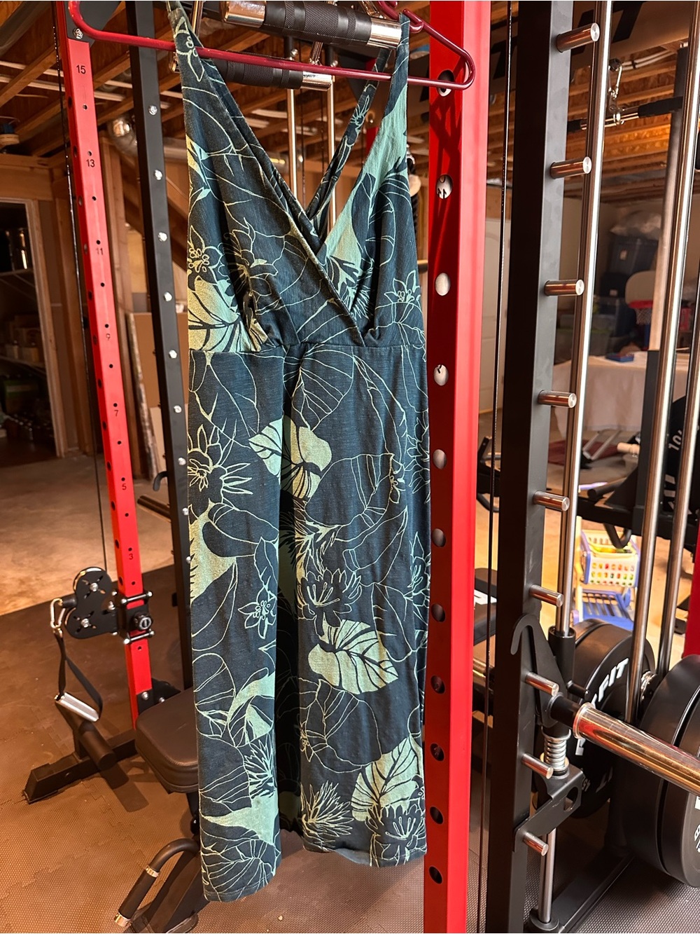 Patagonia Green Floral V-Neck Dress